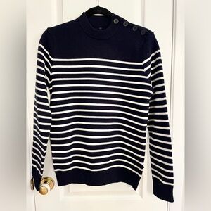 Men’s Breton Style Navy and White Striped Sweater